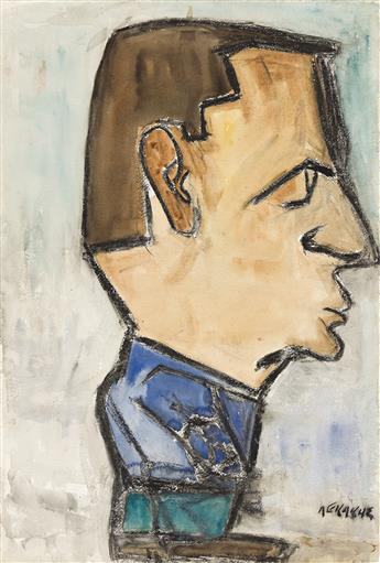 MICHAEL NICHOLAS LEKAKIS (1907 - 1998, AMERICAN) i)Man in Profile, and ii)Man, Three Quarter View,(Pair).